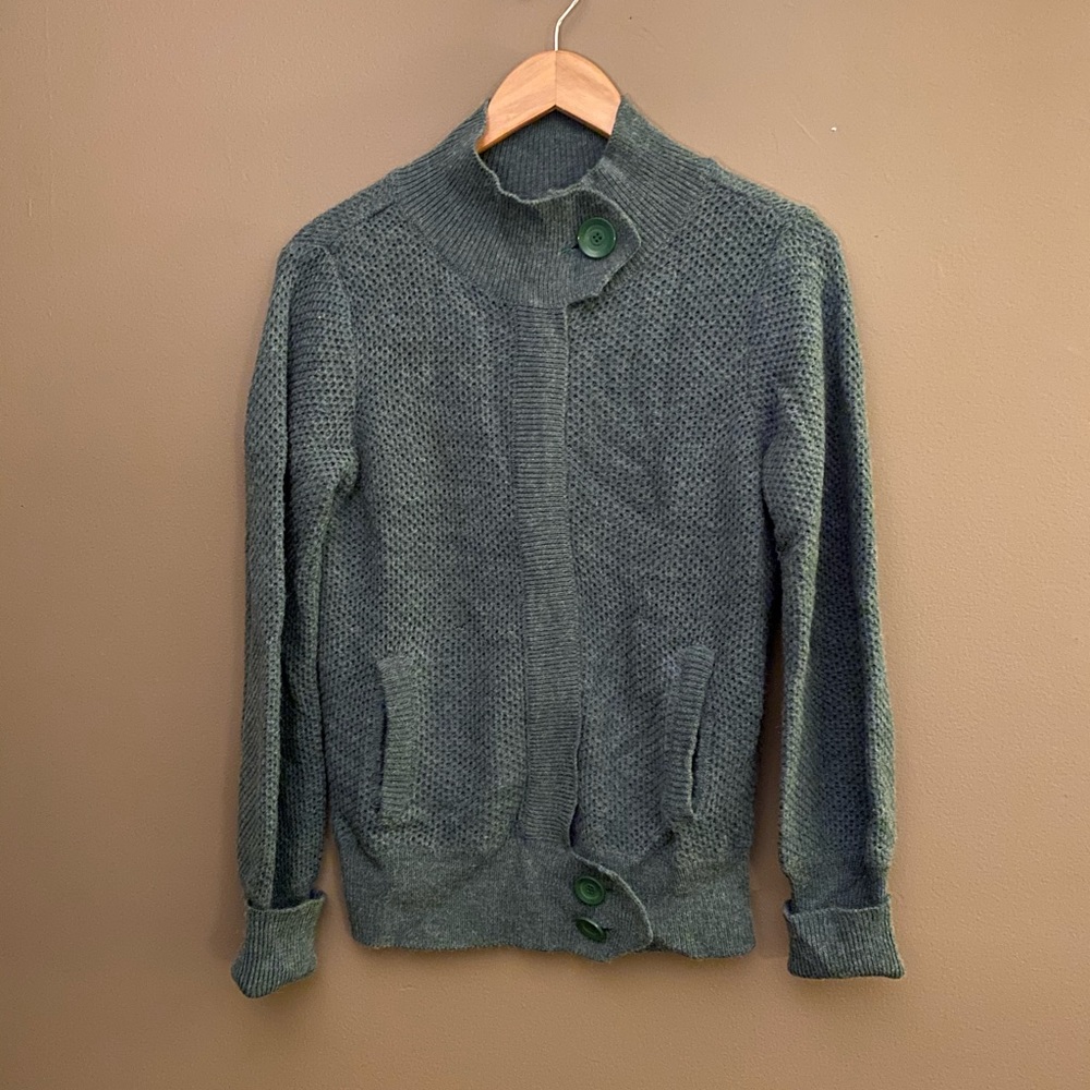 Anthropology Tulle knit zip-up sweater - Size L